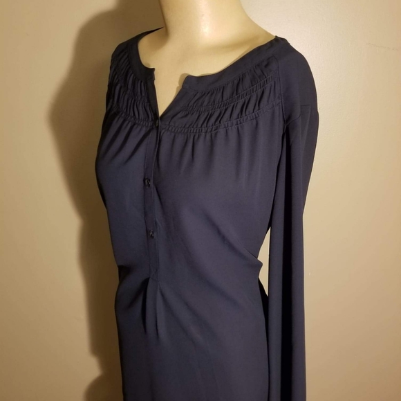 Max Studio Navy Blue Blouse, SZ LG - Picture 3 of 4